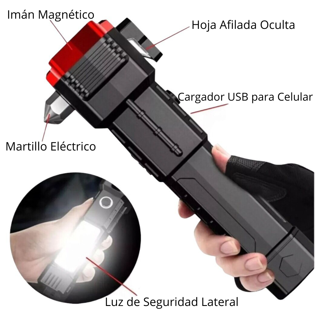 PODEROSA LINTERNA MULTIFUNCIONAL 4 EN 1